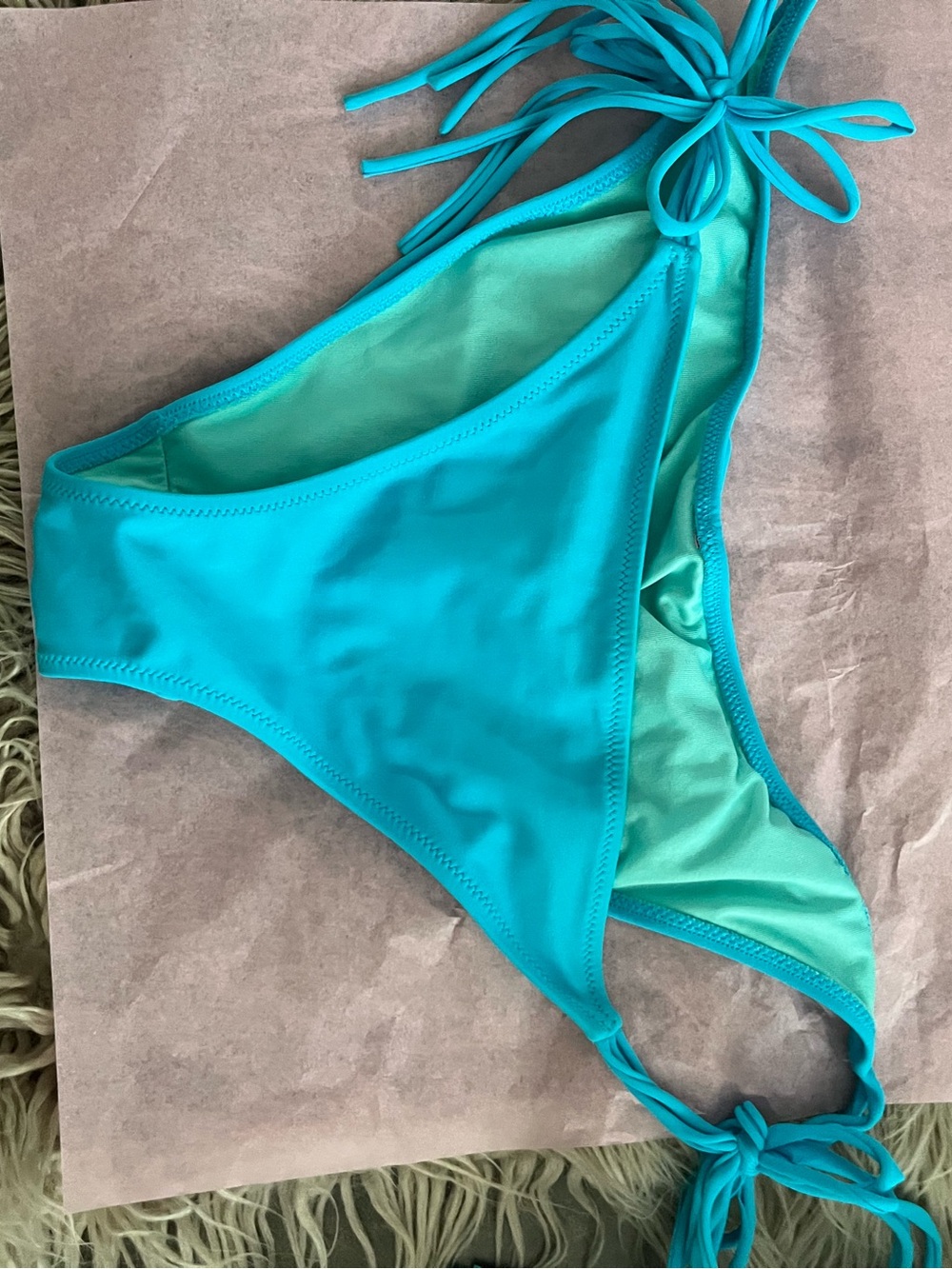 Victoria's Secret Teal & Aqua Tie-Side Bikini Bottom
